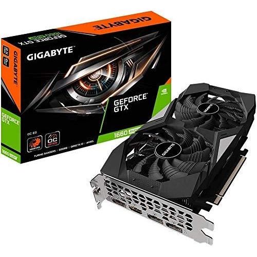 GIGABYTE Carte graphique GvN166SOC6GD Carte Graphique GeForce GTX 1660 Super OC 6G, 2 Ventilateurs Windforce, 6 Go 192 Bits GDDR6, Carte vidéo