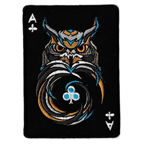 Patche Écusson As De Trèfle Hibou Noir
