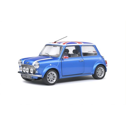 Mini Cooper 1.3i Sport Pack 1997 Fisherman Blue Union Jack Roof Solido 1/18-Solido