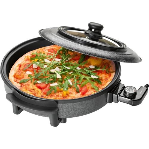 Casserole à pizza électrique spéciale, couvercle en verre, diamètre 36 cm, 1500W, Noir, Clatronic, PP 3402