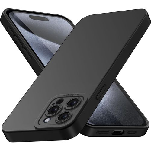 Coque Pour Iphone 15 Pro Max, Coque Iphone 15 Pro Max, Housse Etui De Protection En Silicone Souple, Cover Antichoc Avec Protege De Camera, Pour Noir, Ip 15 Pro Max