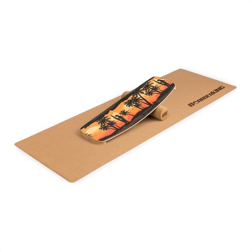 Indoorboard Curved Planche D'équilibre + Tapis + Rouleau De Bois / Liège