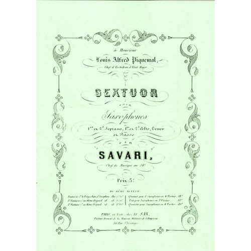 Sextuor De Jérôme Savari Pour 6 Saxophones Ssaatb