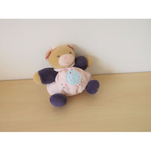 Doudou Ours Boule Rose Violet Oiseau Bleu Kaloo