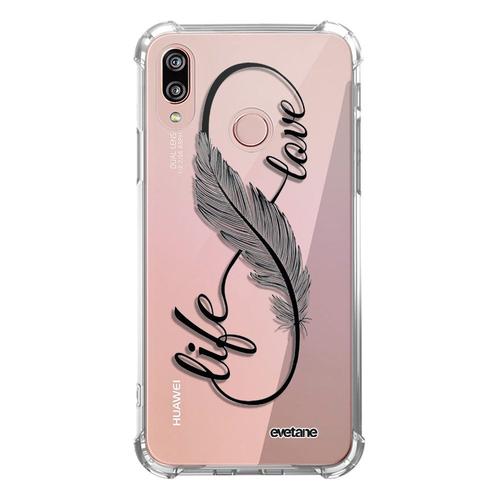 Coque Huawei P20 Lite Anti-Choc Souple Angles Renforcés Transparente Love Life Evetane.