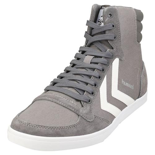 Hummel Slimmer Stadil High Homme Baskets Decontractee Gris Blanc