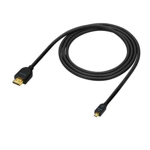 Sony DLC-HEU15 - Câble HDMI avec Ethernet - 19 pin micro HDMI Type D mâle pour HDMI mâle - 1.5 m - pour Cyber-shot DSC-RX10, RX100; Handycam FDR-AX43, AX45, AX60; a6100; a6400; a7C; a9 II