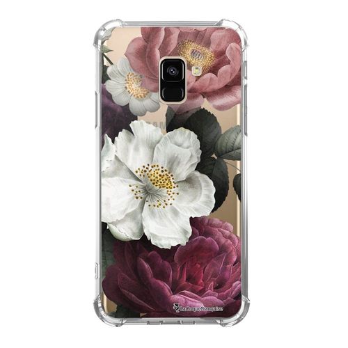 Coque Samsung Galaxy A8 2018 Anti-Choc Souple Angles Renforcés Transparente Fleurs Roses La Coque Francaise.