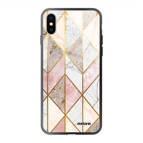 Coque En Verre Trempé Iphone Xs Max Marbre Rose Losange Ecriture Tendance Et Design Evetane.