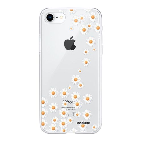 Coque Iphone 7/8/ Iphone Se 2020/ 2022 Silicone Transparente Marguerite Ultra Resistant Protection Housse Motif Ecriture Tendance Evetane