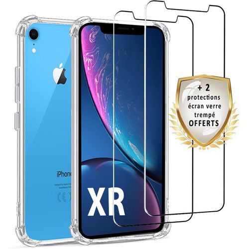 Coque Iphone Xr Antichoc Silicone + 2 Vitres En Verre Trempé Protection Écran - Evetane