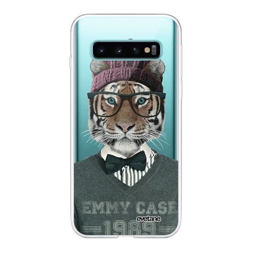 Coque Samsung Galaxy S10 Plus 360 Intégrale Transparente Tigre Fashion Tendance Evetane.