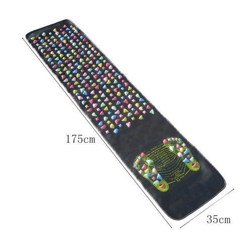 Couleur Noir 35cm X 175cm Tapis De Massage Pour Les Pieds En Pierre, Acupuncture À Domicile, Coussin De Massage Pour Détendre La Pression Et Soulager La Douleur Musculaire, Gravier De Massage Sur Route