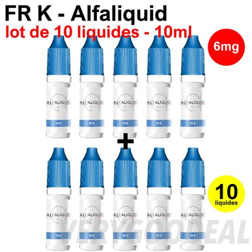 E-liquid FRK en 6 mg lot de 10 liquides ALFALIQUID