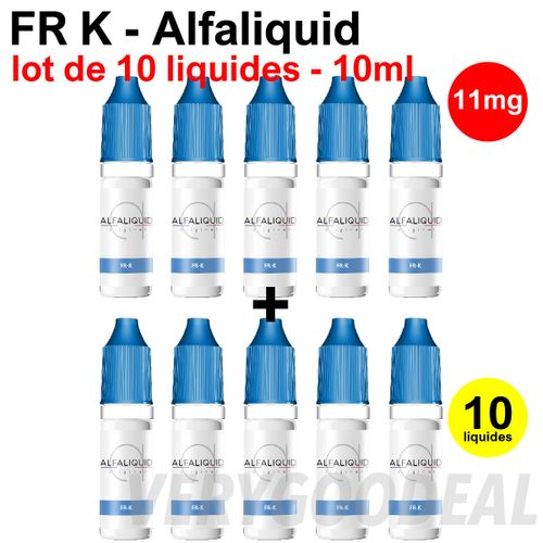 E-liquid FRK en 11 mg lot de 10 liquides ALFALIQUID