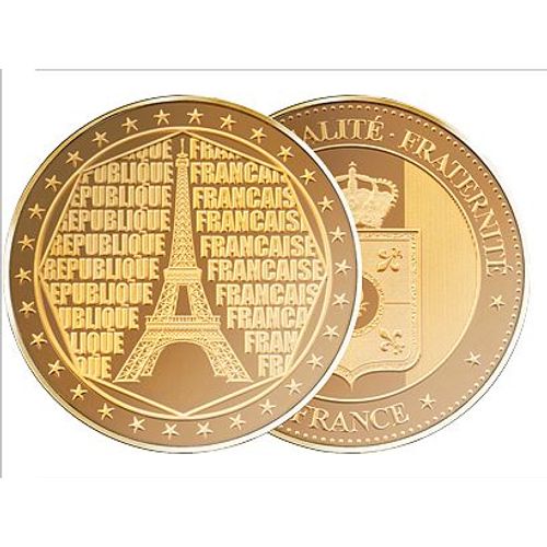 Frappe Spéciale ¿La Tour Eiffel¿ Dorée À L¿Or Fin 24 Carats