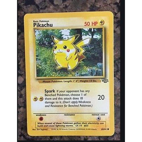 Carte pokemon pikachu 1995 - Cartes de jeux