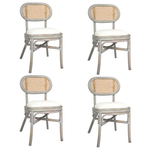Vidaxl Chaises De Salle À Manger 4 Pcs Gris Lin
