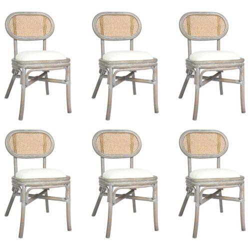 Vidaxl Chaises De Salle À Manger 6 Pcs Gris Lin