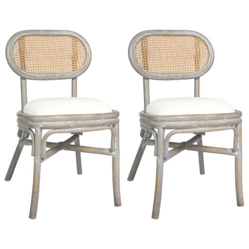 Vidaxl Chaises De Salle À Manger 2 Pcs Gris Lin