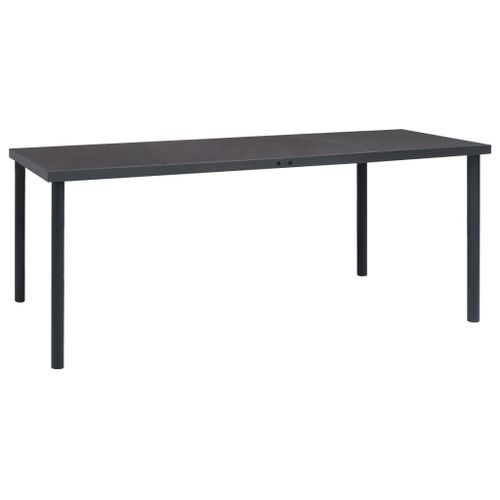 Vidaxl Table À Dîner D'extérieur Anthracite 190x90x74 Cm Acier