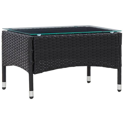 Vidaxl Table Basse Noir 60x40x36 Cm Résine Tressée