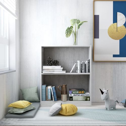 Vidaxl Bibliothèque Gris Béton 60x24x76 Cm Bois D'ingénierie