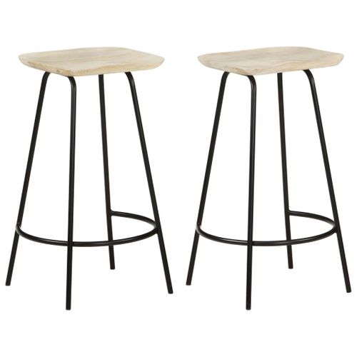 Vidaxl Tabourets De Bar Lot De 2 Bois De Manguier Massif