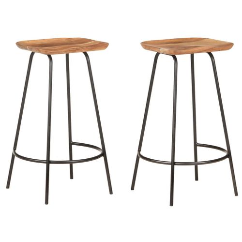 Vidaxl Tabourets De Bar Lot De 2 Bois D'acacia Solide
