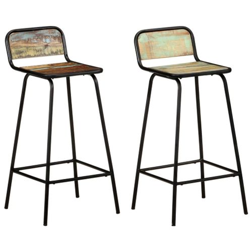 Vidaxl Chaises De Bar 2 Pcs Bois De Récupération Solide