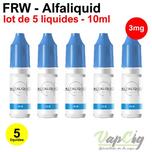 E-liquid FRW en 3 mg lot de 5 liquides ALFALIQUID