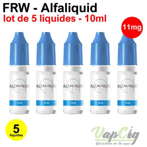 E-liquid FRW en 11 mg lot de 5 liquides ALFALIQUID