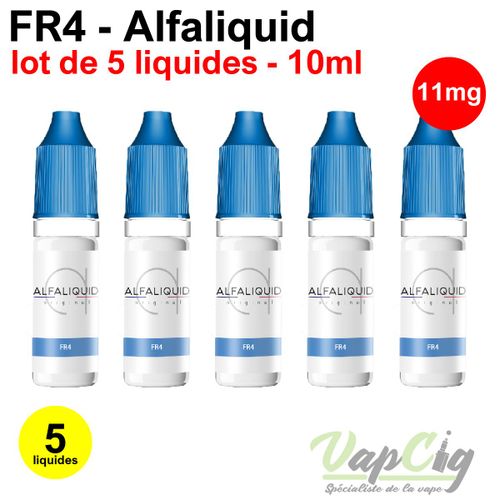 E-liquid FR4 en 11 mg lot de 5 liquides ALFALIQUID