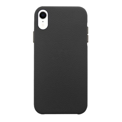 Coque Iphone Xr Effet Cuir Grainé Noir