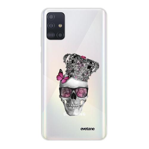 Coque Samsung Galaxy A71 Silicone Transparente Tête De Mort Couronn Ultra Resistant Protection Housse Motif Ecriture Tendance Evetane