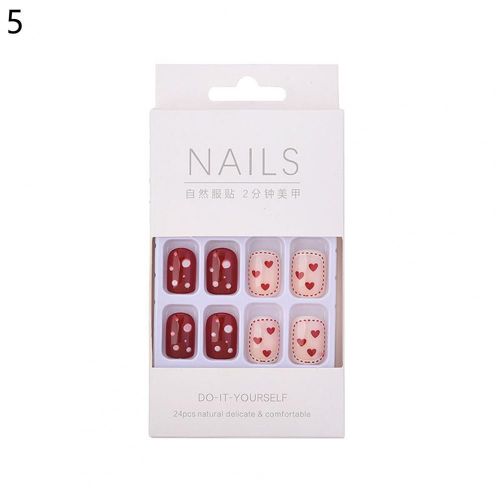 Faux Ongles Réutilisables, Sans Polissage, Populaire, Mignon, Multi-Styles 