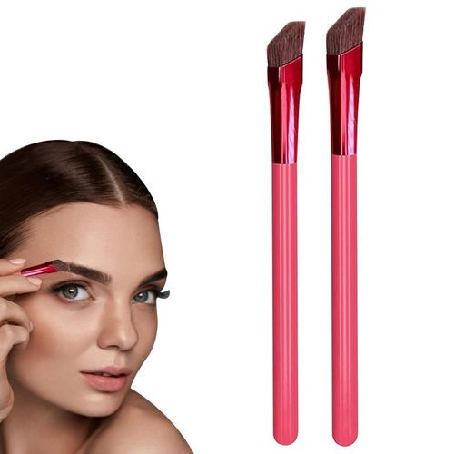 Brosse À Sourcils Multi-Fonction Ultra Fine, 2 Pièces, Eyeliner À Pointe Fine, Outil De Maquillage Pour Les Yeux Carrés Et Inclinés 