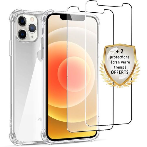 Coque Iphone 12 Pro Max Antichoc Silicone + 2 Vitres En Verre Trempé - Evetane