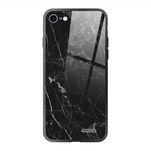 Coque Iphone 7/8/ Iphone Se 2020/ 2022 Coque Soft Touch Glossy Marbre Noir Design Evetane