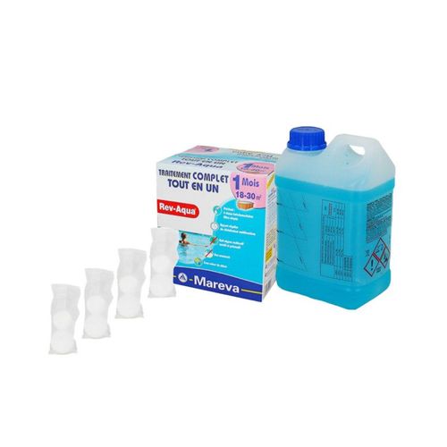 Kit Rev-Aqua MAREVA traitement complet pour piscine de 18 à 30 m3 - 1 mois - 140001U