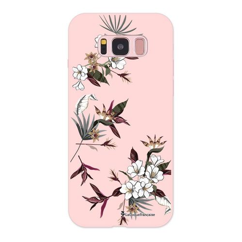 Coque Samsung Galaxy S8 Silicone Liquide Douce Rose Pâle Fleurs Sauvages La Coque Francaise.