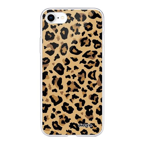 Coque Iphone 7/8/ Iphone Se 2020/ 2022 Silicone Transparente Léopard Beige Ultra Resistant Protection Housse Motif Ecriture Tendance Evetane