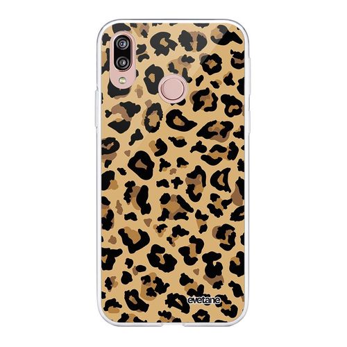 Coque Huawei P20 Lite Silicone Transparente Léopard Beige Ultra Resistant Protection Housse Motif Ecriture Tendance Evetane