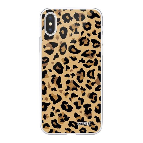Coque Iphone Xs Max Silicone Transparente Léopard Beige Ultra Resistant Protection Housse Motif Ecriture Tendance Evetane