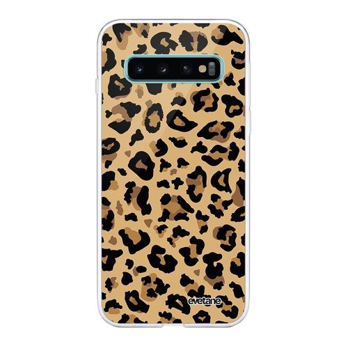 Coque Samsung Galaxy S10 Plus 360 Intégrale Transparente Léopard Beige Tendance Evetane.