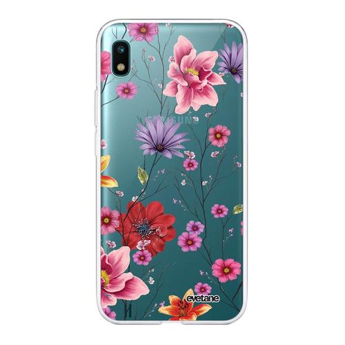 Coque Samsung Galaxy A10 360 Intégrale Transparente Fleurs Multicolores Tendance Evetane.