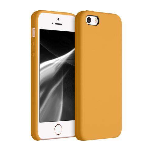 Kwmobile Coque Compatible Avec Apple Iphone Se (1.Gen 2016) / 5 / 5s - Coque Étui Silicone - Housse De Téléphone Jaune Orange