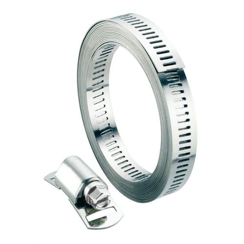 Kit collier bande ajourée de serrage sans fin 3 mètres en inox, l. 13 mm