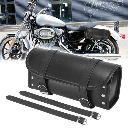Sac à outils en cuir PU pour moto, sacoche pour guidon, fourche avant, sacoche de selle, pochette de bagage pour Harley