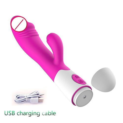 Vibromasseur Aste En Silicone Pour Femme,Adulte,Clitoris,Clitoris,Point G,Moteur Pour Touristes,Lapin,Jouet Sexuel,Femme,30 Vitesses - Type Rose